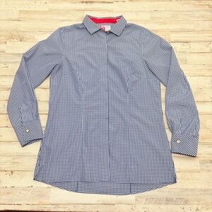 Chick-Fil-A Button Up Shirt Team Style Oobe Blue Gingham Check Women’s M